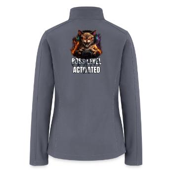 Boss Level Activated Cat - Women’s Soft Shell Jacket - gray - Back