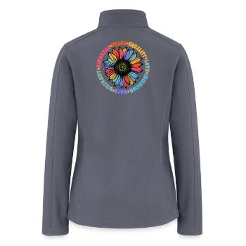 Rainbow Sunflower Circle - Women’s Soft Shell Jacket - gray - Back