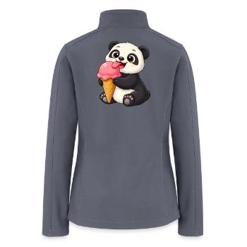 Cute panda ice cream animal art kids summer kawaii - Women’s Soft Shell Jacket - gray - Back