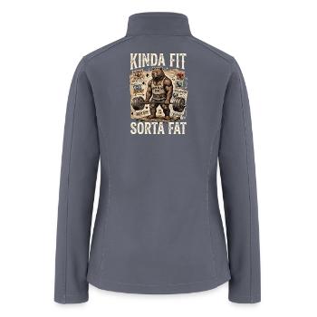 Kinda Fit Sorta Weightlifting - Women’s Soft Shell Jacket - gray - Back