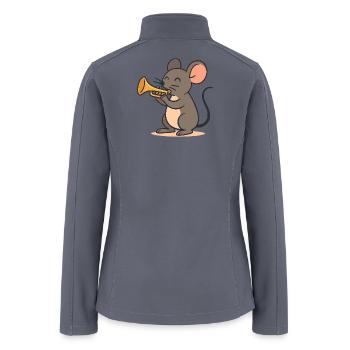 Mouse plays trumpet - Women’s Soft Shell Jacket - gray - Back