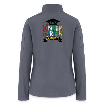 2027 Kindergarten Graduate Colorful Brush - Women’s Soft Shell Jacket - gray - Back
