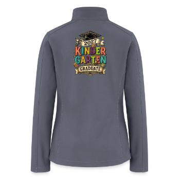 2027 Kindergarten Graduate Vintage Ribbon - Women’s Soft Shell Jacket - gray - Back