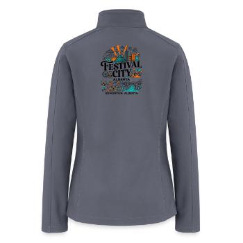 Edmonton Alberta Festival City Skyline Landmarks - Women’s Soft Shell Jacket - gray - Back