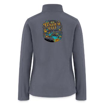 Festival City Edmonton Alberta Musical Event Theme - Women’s Soft Shell Jacket - gray - Back