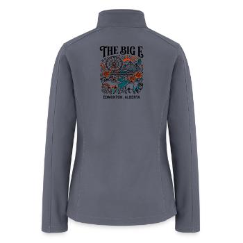 Ferris Wheel And Pyramid In Edmonton Alberta - Women’s Soft Shell Jacket - gray - Back