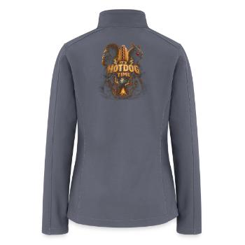 Funny  Mothman and Bigfoot Hot Dog Shirt - Women’s Soft Shell Jacket - gray - Back
