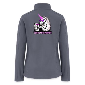 Unicorn Mode Activated Badass Unicorn - Women’s Soft Shell Jacket - gray - Back