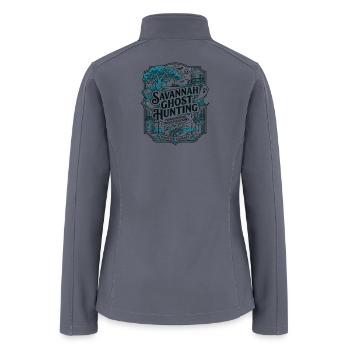 Savannah Georgia Paranormal Ghost Hunting Squares - Women’s Soft Shell Jacket - gray - Back