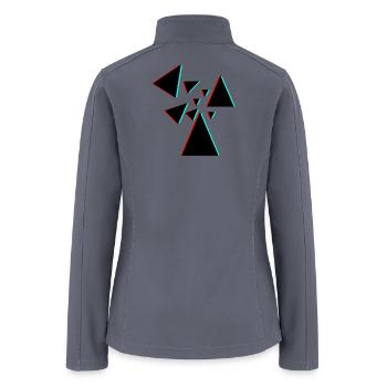Neon Triangles: Red and Cyan Geom - Women’s Soft Shell Jacket - gray - Back