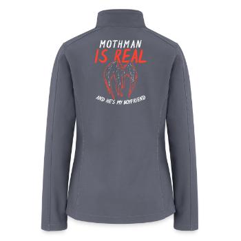 Mothman Is Real Boyfriend - Women’s Soft Shell Jacket - gray - Back