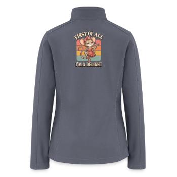 Cute Retro Mouse Ballerina Dancing - Women’s Soft Shell Jacket - gray - Back