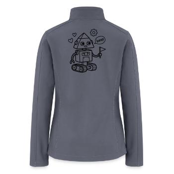 Robot Beep Kids Birthday Tech Nerd STEM - Women’s Soft Shell Jacket - gray - Back