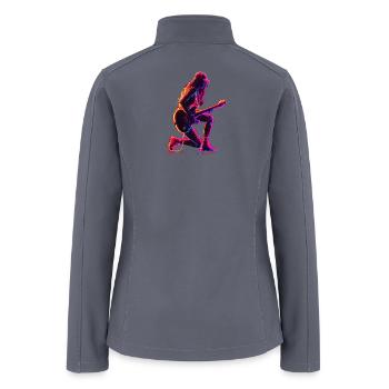 Retro Guitarist Girl - Women’s Soft Shell Jacket - gray - Back