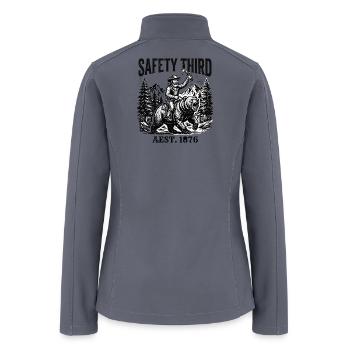 Bear Rider Lumberjack: Safety Third - Women’s Soft Shell Jacket - gray - Back