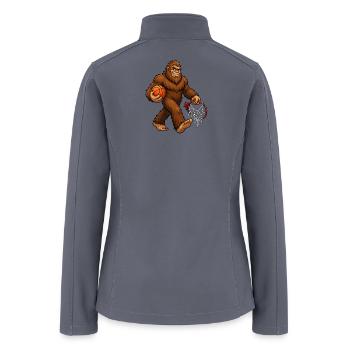 Basketball Bigfoot Sasquatch Funny Bigfoot - Women’s Soft Shell Jacket - gray - Back