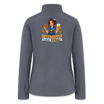 Oktoberfest ICU Nurse Cartoon - Women’s Soft Shell Jacket - gray - Back