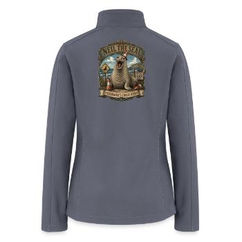  Neil the Seal - Tasmania's Chaos Icon T-Shirt - Women’s Soft Shell Jacket - gray - Back