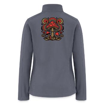 Psychedelic Mushrooms Graphic - Women’s Soft Shell Jacket - gray - Back
