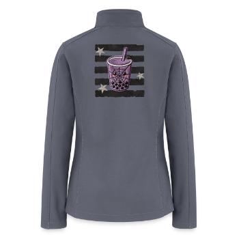 Spooky Boba Patch Kawaii Halloween Gift - Women’s Soft Shell Jacket - gray - Back