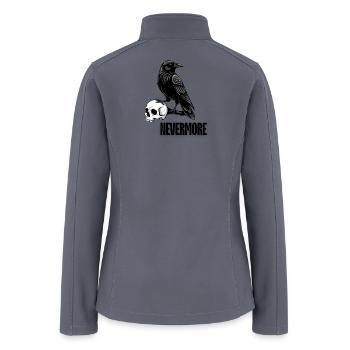 Raven and Skull Monochrome Gothic - Women’s Soft Shell Jacket - gray - Back