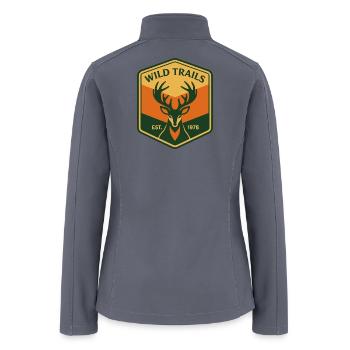 Wild Trails Deer Crest Patch - Women’s Soft Shell Jacket - gray - Back