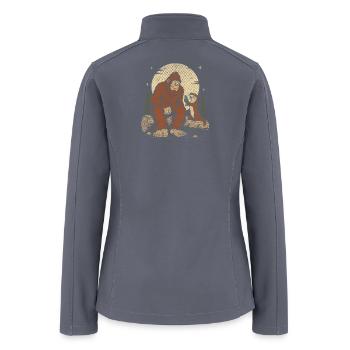 Moonlit Bigfoot and Otter Bond - Women’s Soft Shell Jacket - gray - Back