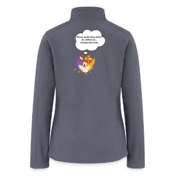 Colorful Chickens Mock Difference - Women’s Soft Shell Jacket - gray - Back