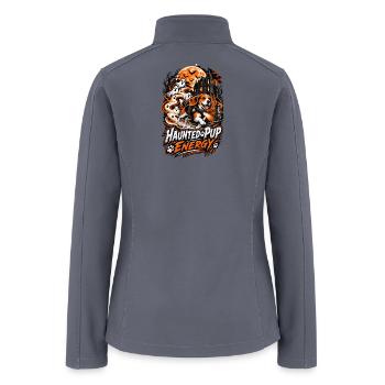 Haunted Pup Energy Beagle Halloween Shirt - Women’s Soft Shell Jacket - gray - Back