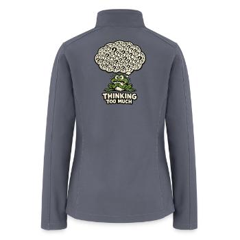 Thinking Too Much Frog - Women’s Soft Shell Jacket - gray - Back