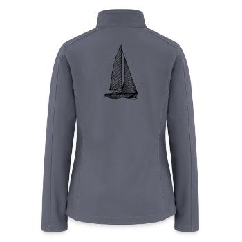 Sailboat Sketch - Women’s Soft Shell Jacket - gray - Back