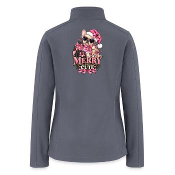 Merry And Cute French Bulldog Christmas Shirt - Women’s Soft Shell Jacket - gray - Back
