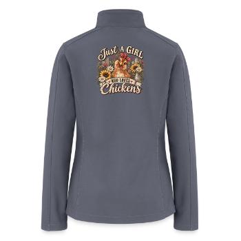  Funny Just A Girl Who Loves Chickens Shirt - Women’s Soft Shell Jacket - gray - Back