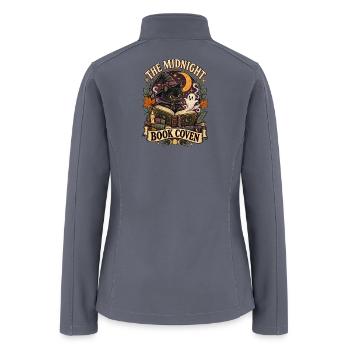 Midnight Book Coven – Witchy Black Cat Reader - Women’s Soft Shell Jacket - gray - Back
