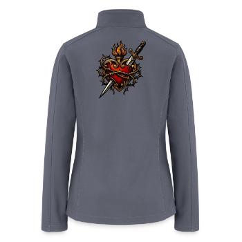 Sacred Heart Dagger Thorns Tattoo - Women’s Soft Shell Jacket - gray - Back