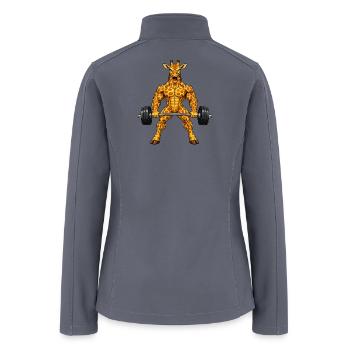 Giraffe Weightlifter Bodybuilder Fitness - Women’s Soft Shell Jacket - gray - Back