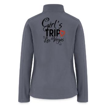 Girl's Trip Las Vegas Cute Vacation Typography T-S - Women’s Soft Shell Jacket - gray - Back