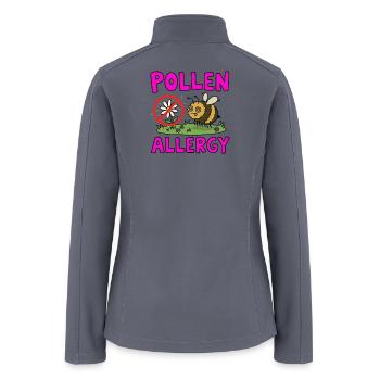 Pollen Allergy Funny Sick Bee Spring Graphic - Women’s Soft Shell Jacket - gray - Back