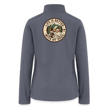 Life Is Better With My Dogs Camping - Women’s Soft Shell Jacket - gray - Back