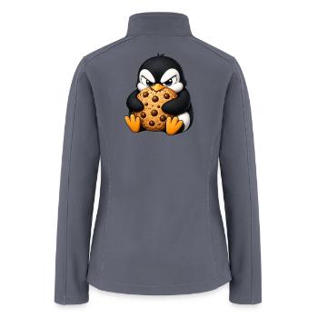 Penguin Chocolate Chip Cookie Cartoon - Women’s Soft Shell Jacket - gray - Back