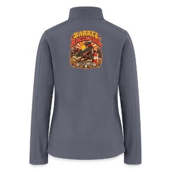Retro Barrel Racer Girl 70s Cowgirl Life Horse  - Women’s Soft Shell Jacket - gray - Back