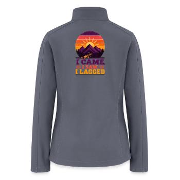 Lagged Mountain Sunset Meme - Women’s Soft Shell Jacket - gray - Back