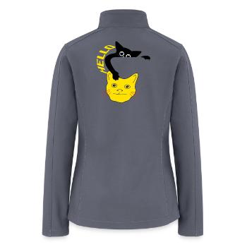 Yellow Cat Hello Pop Art - Women’s Soft Shell Jacket - gray - Back