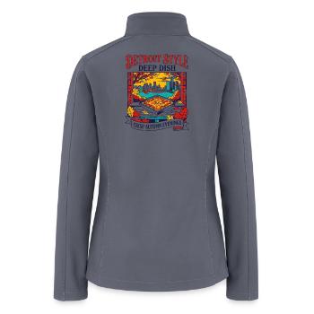 Detroit Style Deep Dish Crisp Autumn Evenings - Women’s Soft Shell Jacket - gray - Back