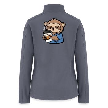 Sleepy Sloth Doctor Coffee - Women’s Soft Shell Jacket - gray - Back