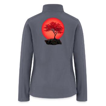Crimson Maple at Dusk - Women’s Soft Shell Jacket - gray - Back