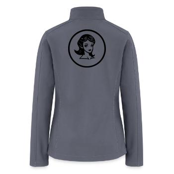 Women's Hoodie Tote Bag Cotton Drawstring Bag Full - Women’s Soft Shell Jacket - gray - Back