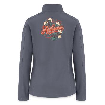 Alabama Vintage Script with Cotton Blossoms  - Women’s Soft Shell Jacket - gray - Back