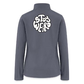 Stay Weird Retro Circle Text - Women’s Soft Shell Jacket - gray - Back