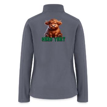 Herd That Bull Cartoon - Women’s Soft Shell Jacket - gray - Back